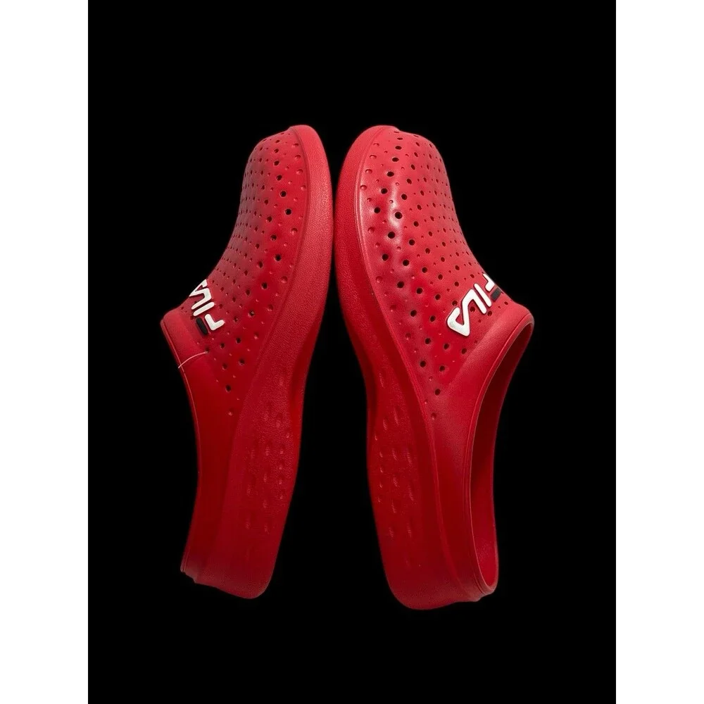 Fila Impel Sleek Slide Clog Mens 12 Red Sandal Transcend Shoe #1SM01590-602 NWT